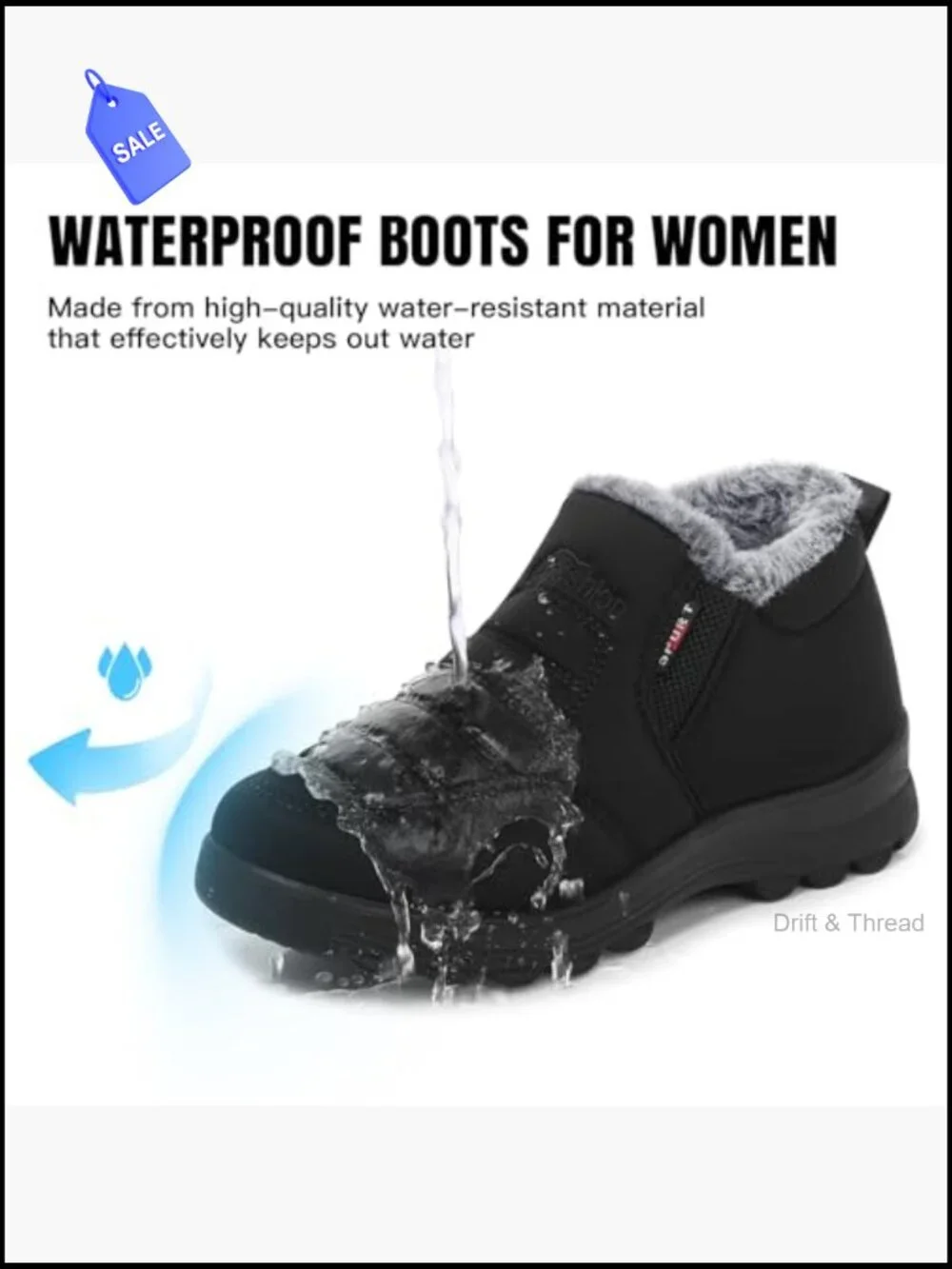 Women's Winter Snow Boots Warm Faux Fur Lined Non-Slip Ankle Booties